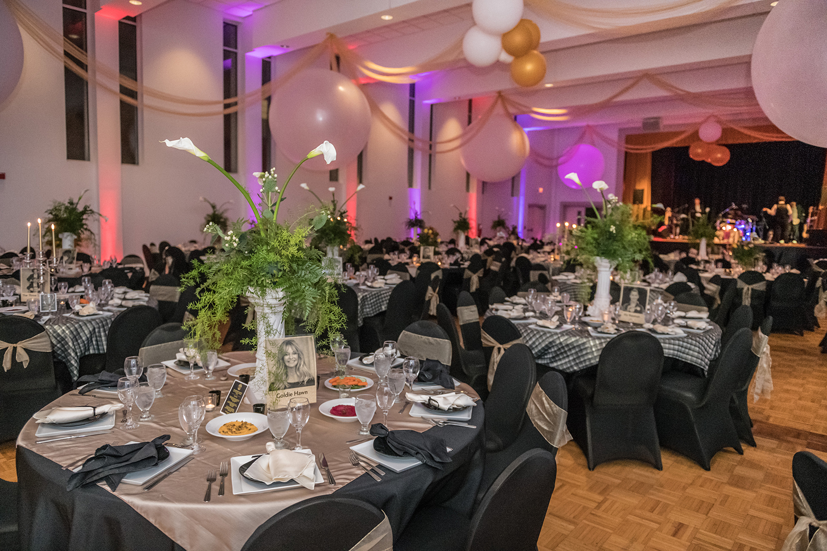 All tables had a famous Jewish person to identify seating assignments, along with programs, table toppers and decor to match the black & gold theme of the 175th Anniversary Gala.