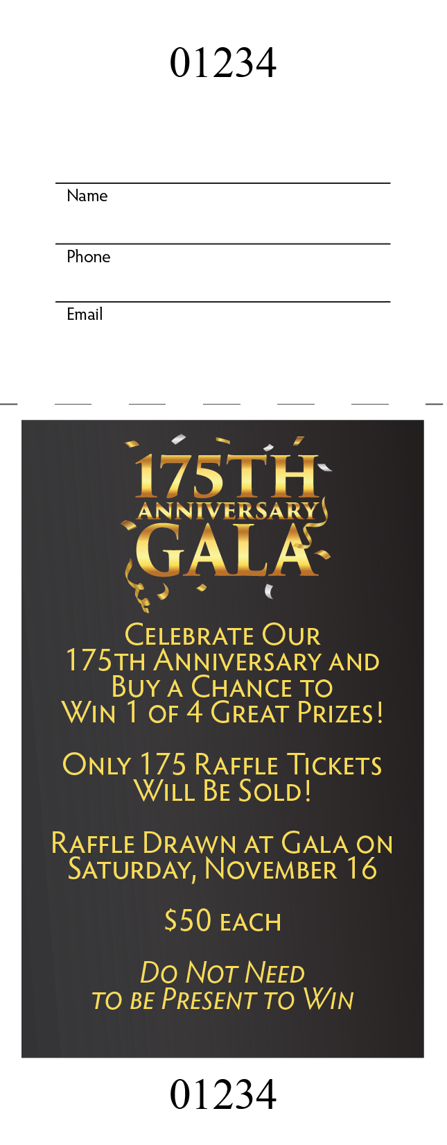 Raffle Ticket Design - Front