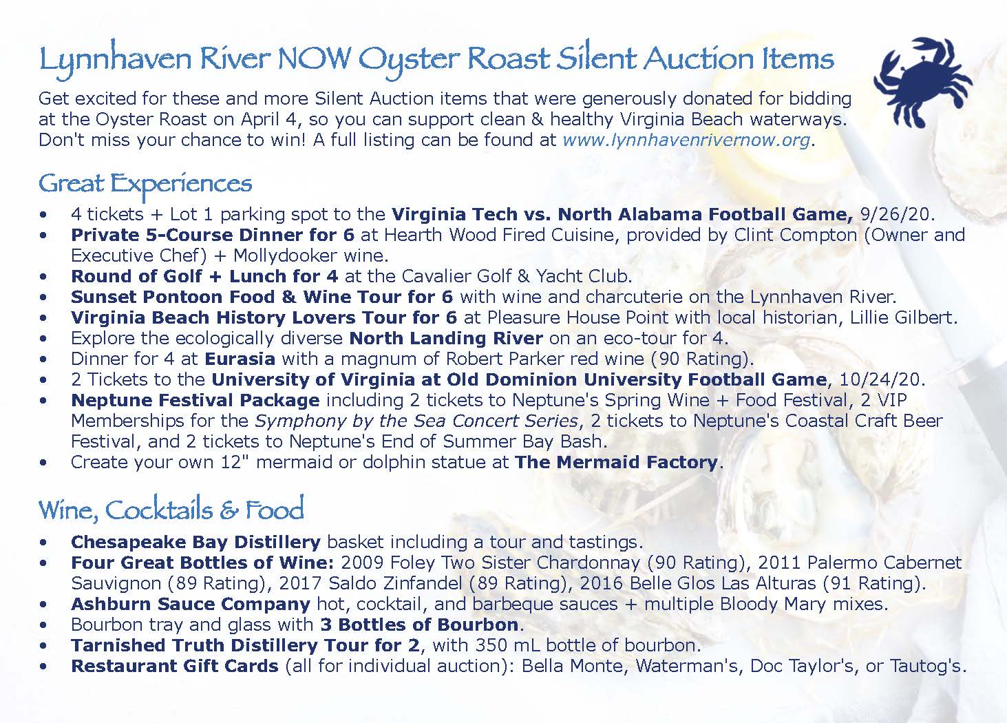 Silent Auction Card Design - Front