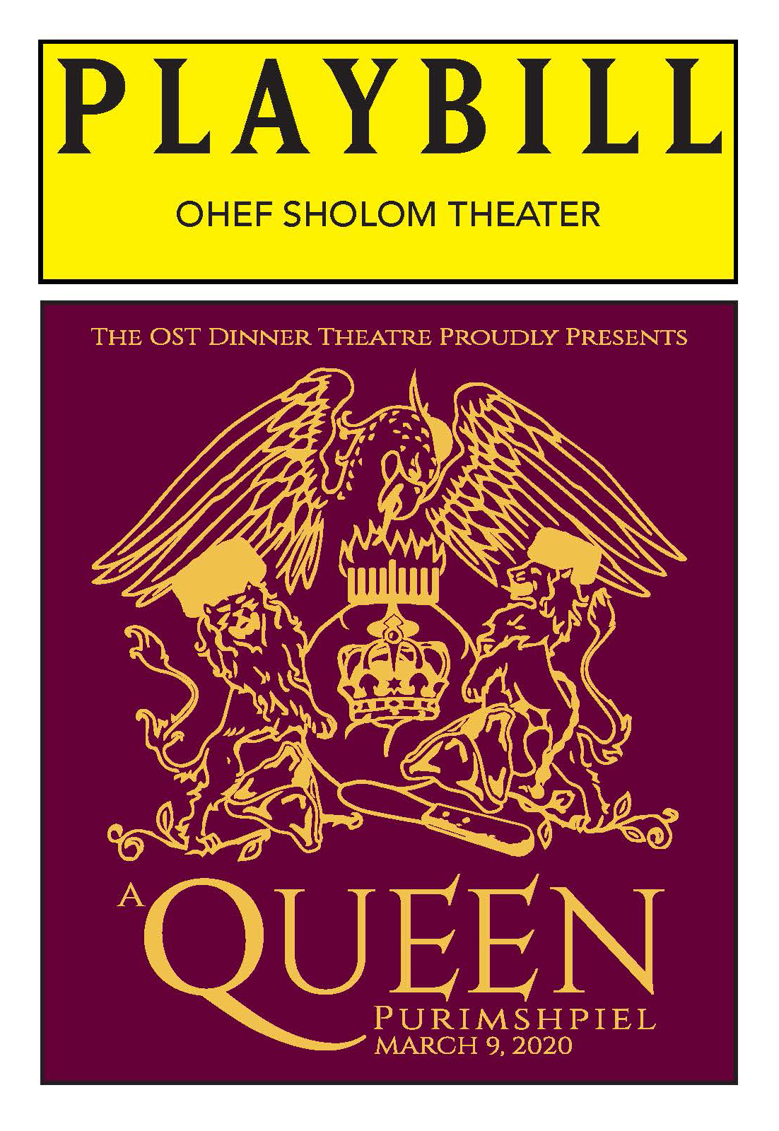 A Queen Purimshpiel Playbill Design