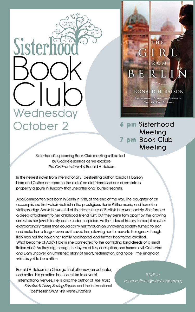 Sisterhood Book Club Flyer: The Girl From Berlin