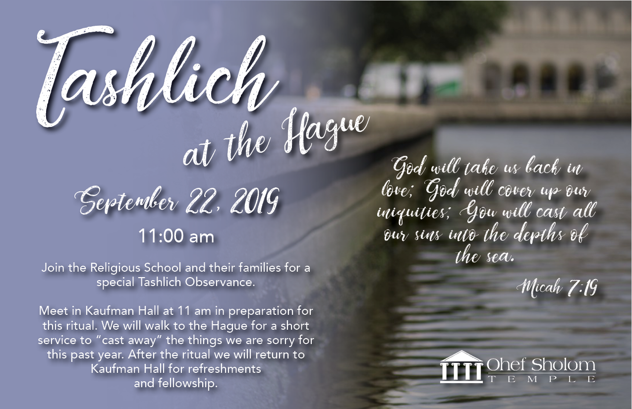 2019 High Holiday Tashlich Flyer Design