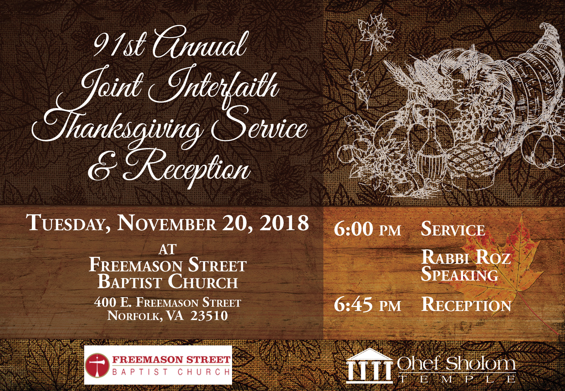 2018 Thanksgiving Service Flyer