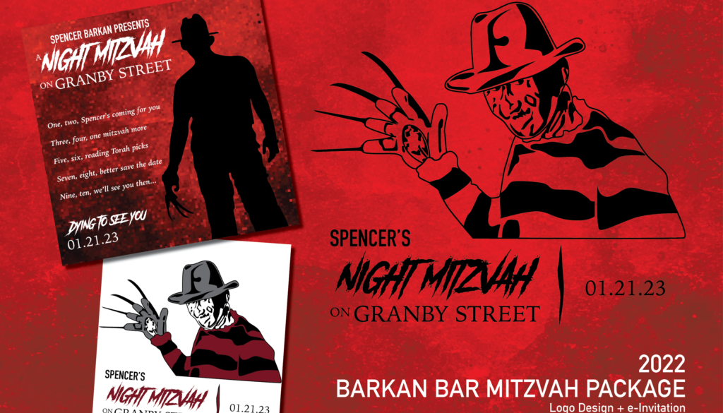 Image compilation of graphics featuring the classic horror movie slasher character Freddy Krueger.