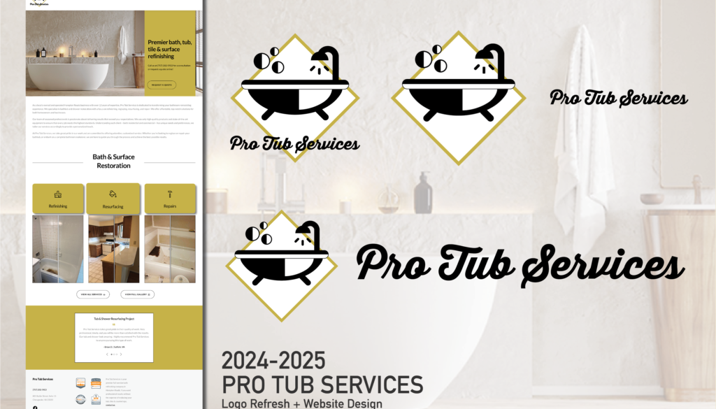 Compilation of Pro Tub Services Logo & Website Imagery
