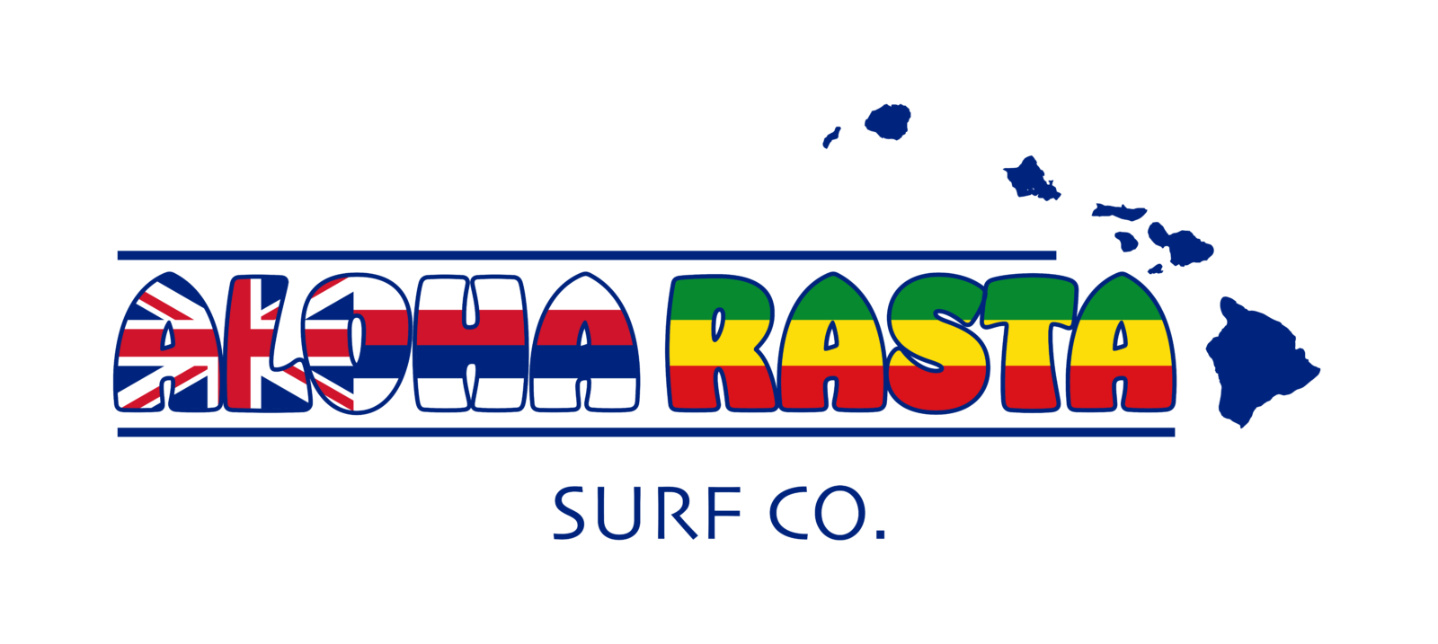 Aloha Rasta Logo with Flags