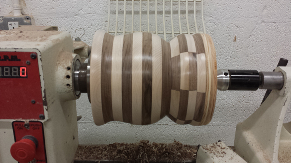 Mad Hatter Teacup_2-WEB Mad Hatter Teacup on Lathe (Wood Turning)