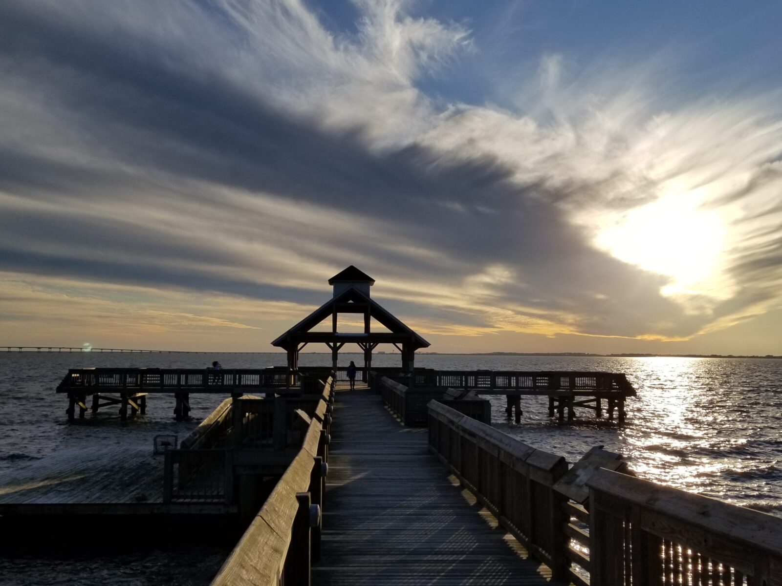 Sound side pier at the North Carolina Aquarium in Manteo, NC