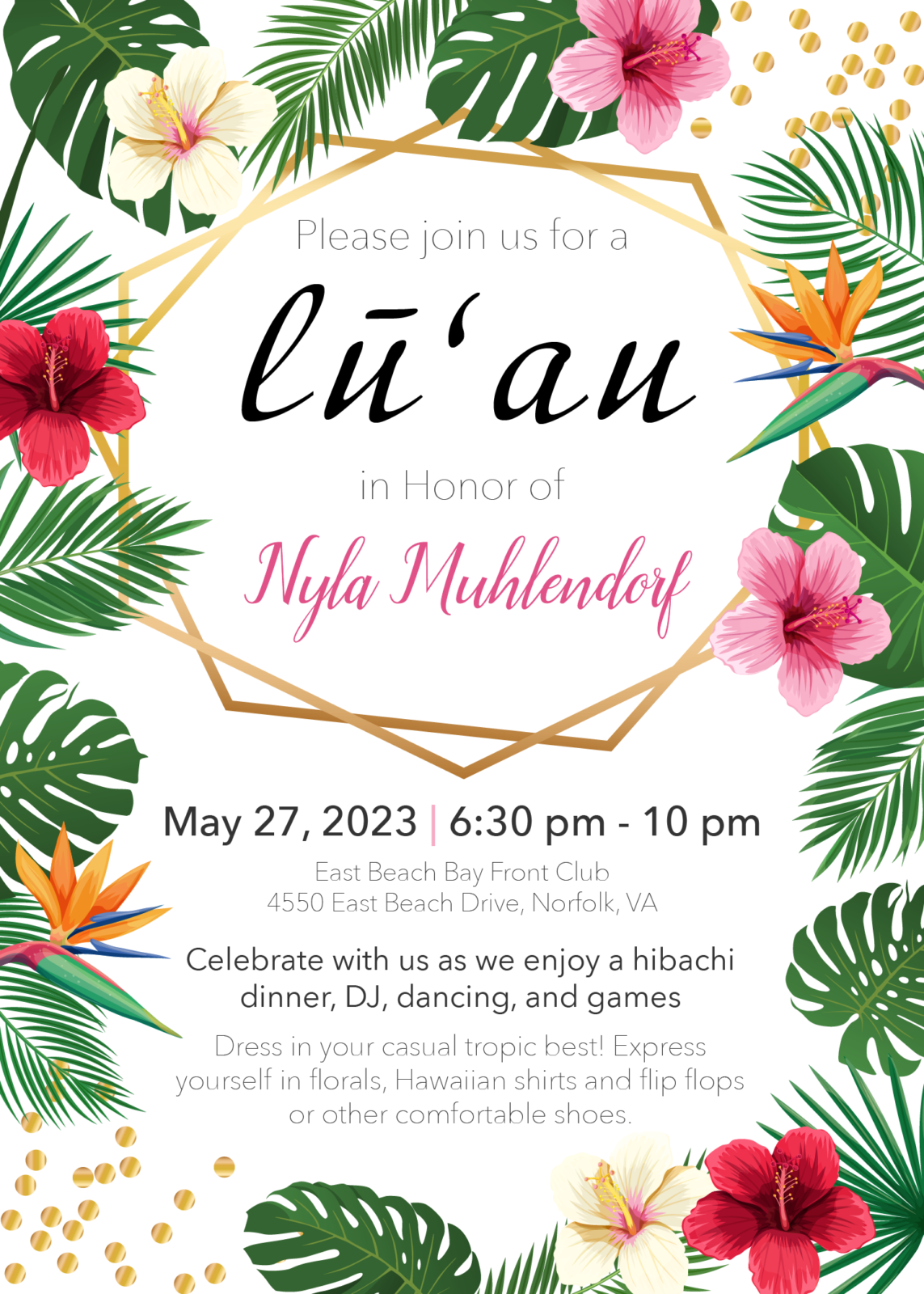Lu'au Invitation Lu'au Invitation