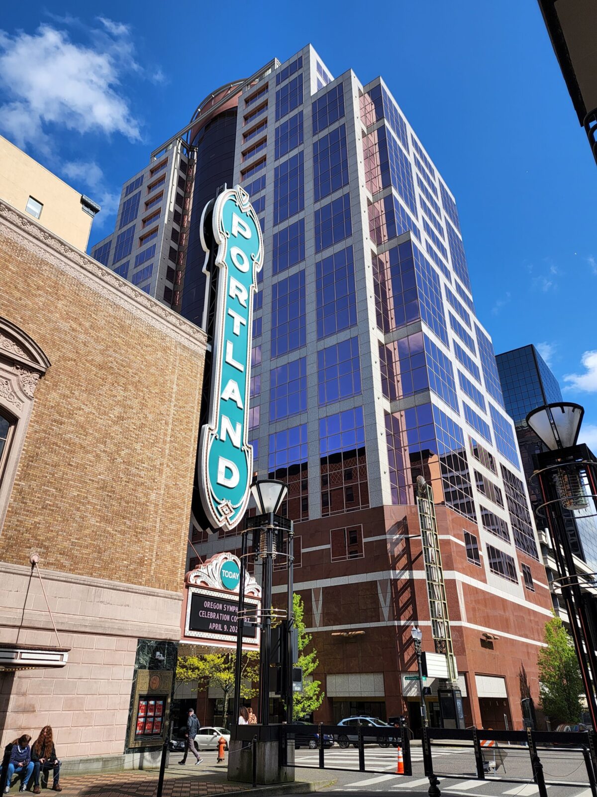 Historic Downtown Portland Theatre sign in Portland, OR