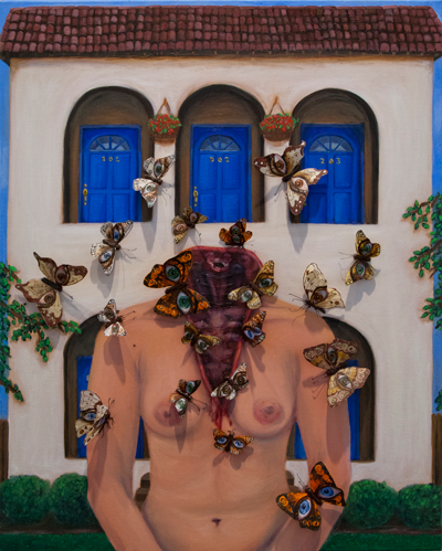 "Butterfly Feast" (Oil & Mixed Media)