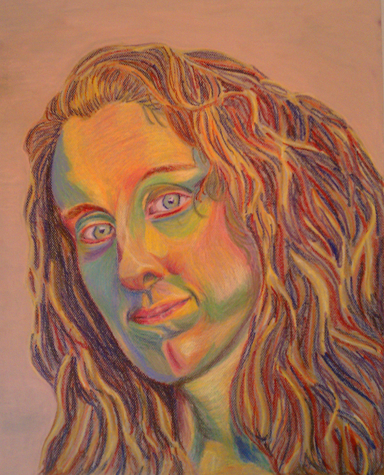 Colorful Portrait (Oil Pastels)